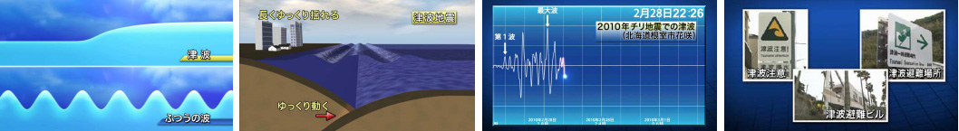 イメージ：津波防災啓発ビデオ「津波に備える」教材イメージ